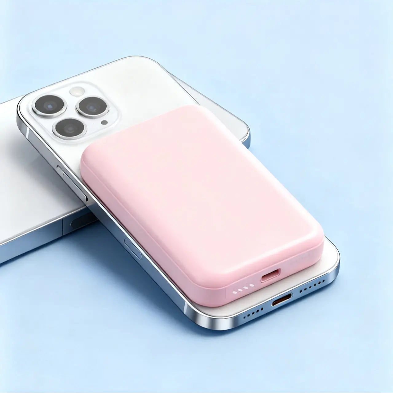 For Iphone 12β16 Pro/Pro Max, 5000Mah & 10000Mah Compact Magnetic Power Bank β Portable Wireless Fast Charging, Pink/Black/White Chargeable Travel Battery Pack