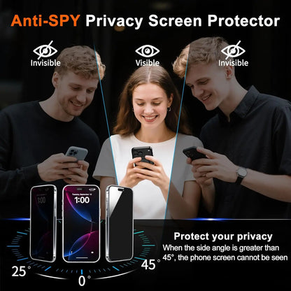 Iphone 17 Pro Max Clear Case with Magnetic Privacy Screen Protector - Shockproof Slim Design Compatible with MagSafe
