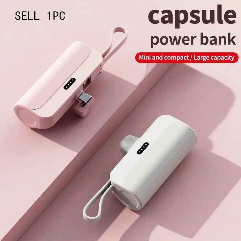 Ultra-Compact 5000mAh Lithium Ion Power Bank - High Capacity USB Charger for iPhone & Android Devices