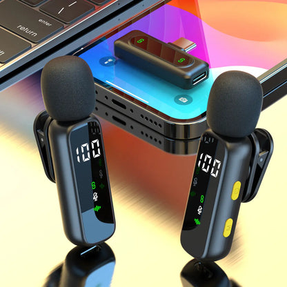 Premium Wireless Mini Lapel Microphone - Rechargeable, 360° Omnidirectional Sound, 14H Battery, Noise Reduction for Smartphones & Cameras - Perfect for Vlogging & Video Recording