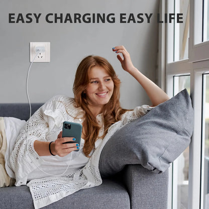 Smartphone Charger 4-Pcs 20W USB-C Fast Chargers with 6FT USB-C to Lightning Cables - Super Fast Charging Adapter & Cable Set Compatible with Iphone 14/14 Plus/14 Pro Max, 13, 12, 11, and More