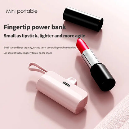 Ultra-Compact 5000mAh Lithium Ion Power Bank - High Capacity USB Charger for iPhone & Android Devices