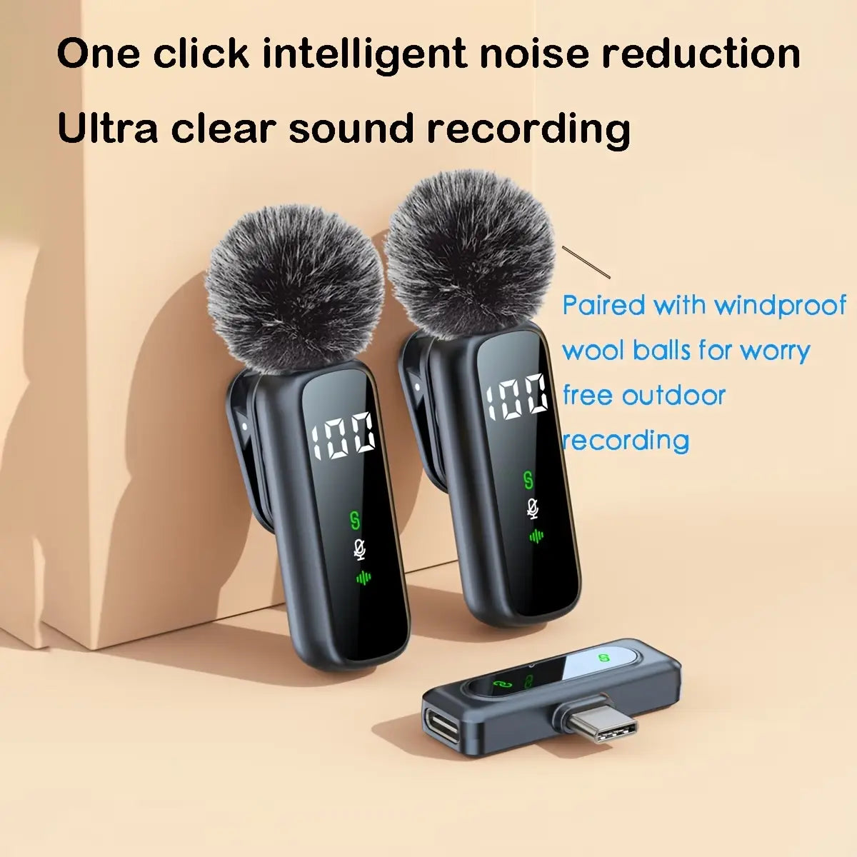 Premium Wireless Mini Lapel Microphone - Rechargeable, 360° Omnidirectional Sound, 14H Battery, Noise Reduction for Smartphones & Cameras - Perfect for Vlogging & Video Recording