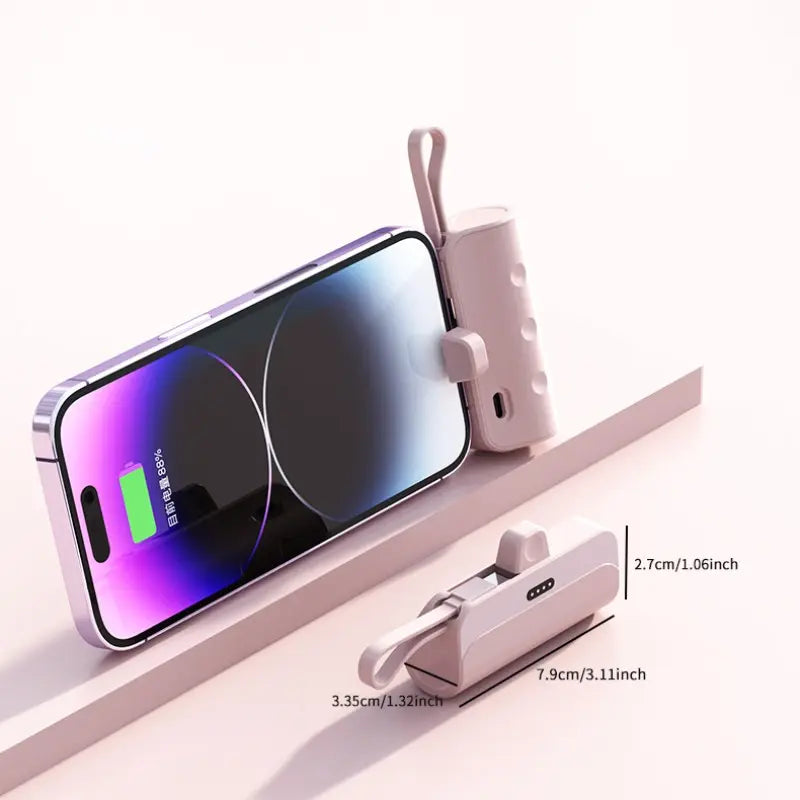 Ultra-Compact 5000mAh Lithium Ion Power Bank - High Capacity USB Charger for iPhone & Android Devices