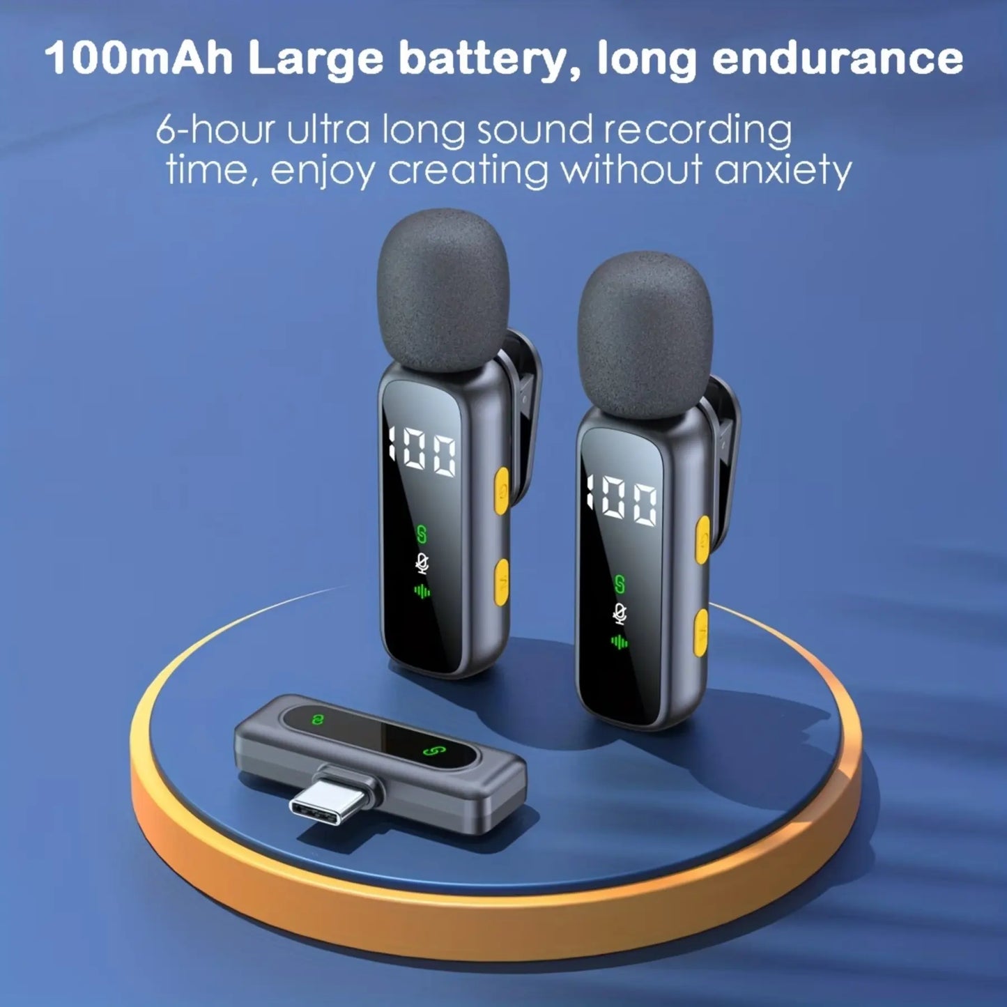 Premium Wireless Mini Lapel Microphone - Rechargeable, 360° Omnidirectional Sound, 14H Battery, Noise Reduction for Smartphones & Cameras - Perfect for Vlogging & Video Recording