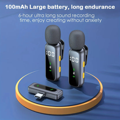 Premium Wireless Mini Lapel Microphone - Rechargeable, 360° Omnidirectional Sound, 14H Battery, Noise Reduction for Smartphones & Cameras - Perfect for Vlogging & Video Recording