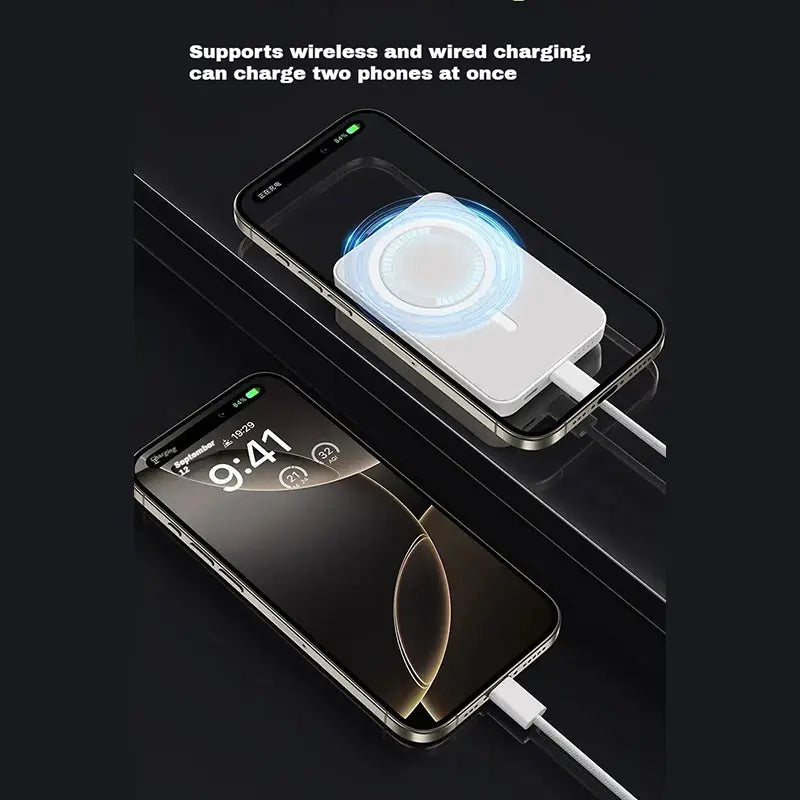 For Iphone 12–16 Pro/Pro Max, 5000Mah & 10000Mah Compact Magnetic Power Bank – Portable Wireless Fast Charging, Pink/Black/White Chargeable Travel Battery Pack