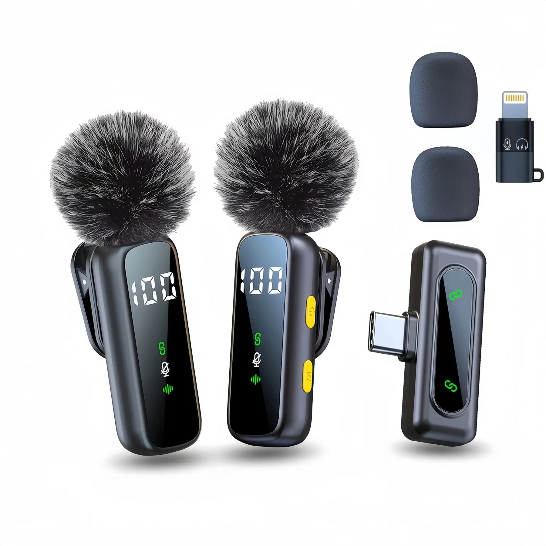 Premium Wireless Mini Lapel Microphone - Rechargeable, 360° Omnidirectional Sound, 14H Battery, Noise Reduction for Smartphones & Cameras - Perfect for Vlogging & Video Recording